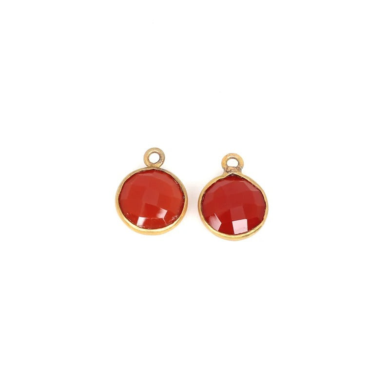 925 sterling silver, red onyx connector for earring, gold plated connector, birthstone jewelry, connector for making jewelry, gift for her