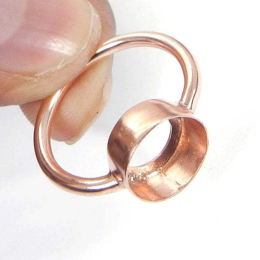 925 sterling silver rose gold plated round 3mm to 25mm stone bezel cup metal casting for ring collet setting