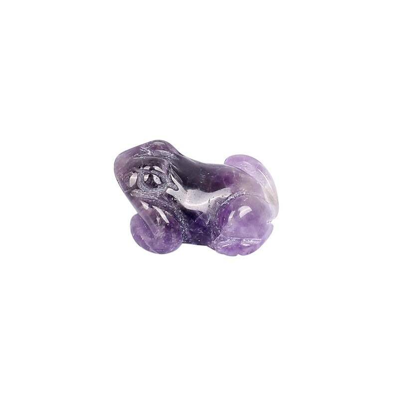 Natural Purple Amethyst Frog Shape Carving