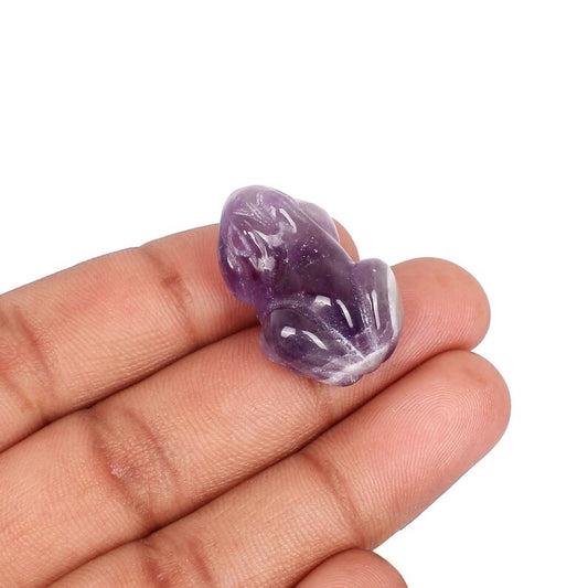 Natural Purple Amethyst Frog Shape Carving Gemstone
