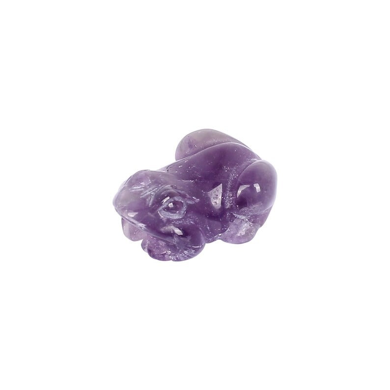 Natural Purple Amethyst Frog Shape Carving Gemstone