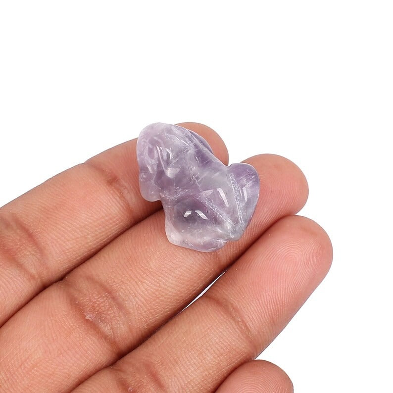 Natural Amethyst Frog Shape Carving Gemstone