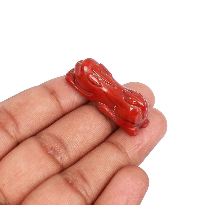 Natural Red Jasper Lion Shape Loose Gemstone