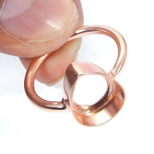 925 Sterling Silver Rose Gold Plated Pear 6X4 MM To 25X20 MM Stone Bezel Cup Metal Casting For Ring Colet Setting Blank Ring Holders