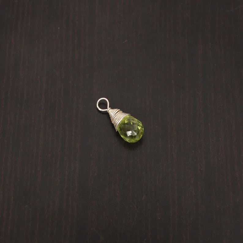 925 sterling silver, green peridot gemstone connector, august birthstone, gemstone connector, wedding pendant, gift for girlfriend