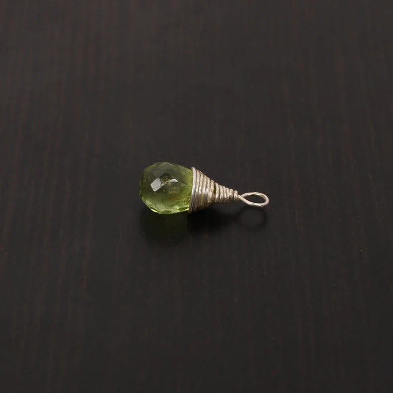 925 sterling silver, green peridot gemstone connector, august birthstone, gemstone connector, wedding pendant, gift for girlfriend