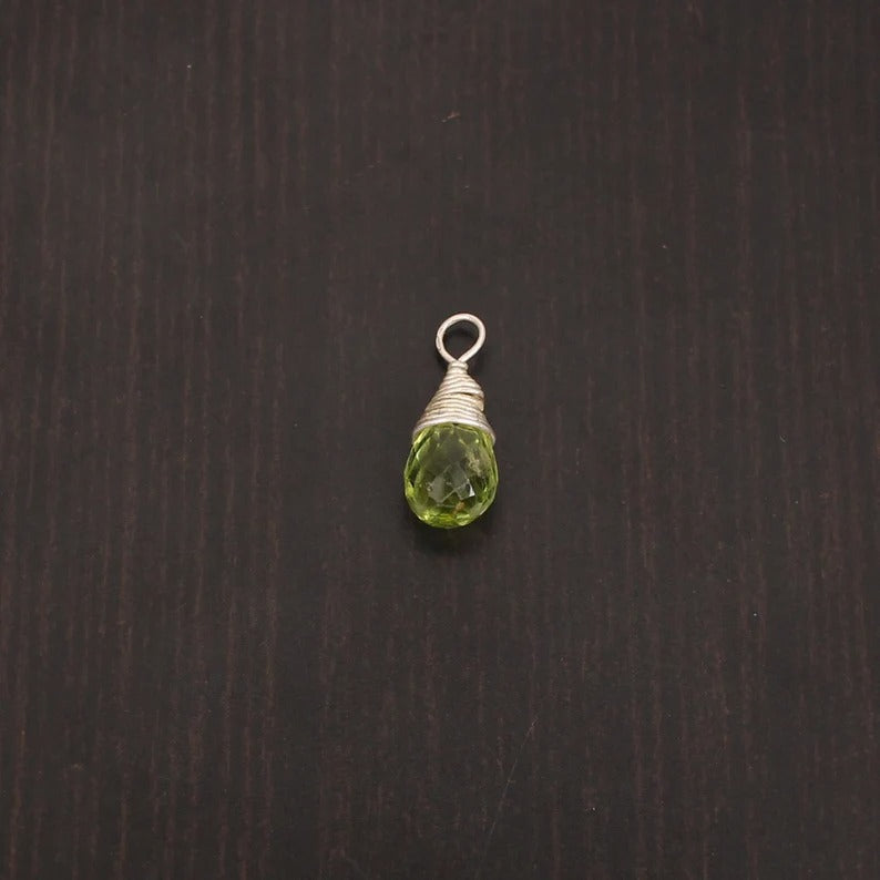 925 sterling silver, green peridot gemstone connector, august birthstone, gemstone connector, wedding pendant, gift for girlfriend