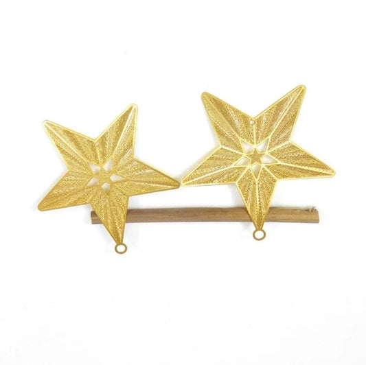 Tiny star shaped resin star raw brass gold plated laser cut 45 x 42 mm charms connector handmade findings accessories for making jewelry