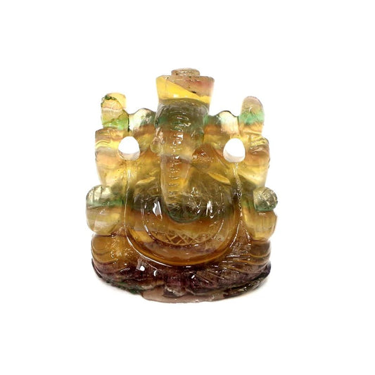 Natural Yellow Fluorite Ganesha | Hindu God Figures |