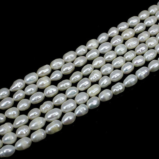 Centre Drilled Potato Pearl Beads - Potato Shaped Healing Stone Beads - 14 INCH Strand