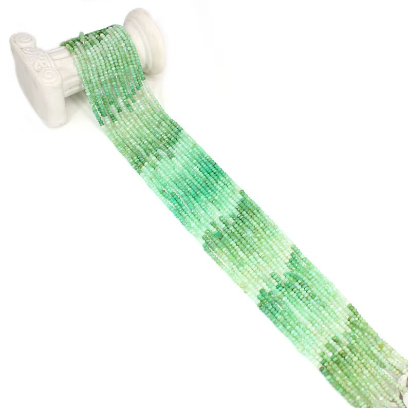 13 INCH Chrysoprase Rondelle Faceted Beads