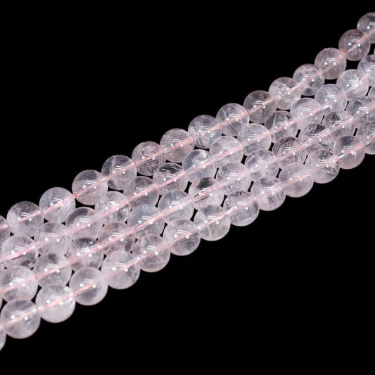 15.50 INCH Natural Rose Quartz Round Smooth Beads Strand