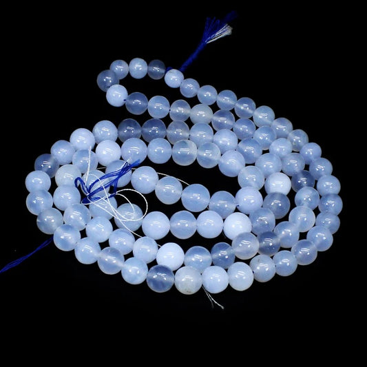 17 INCH Blue Chalcedony Gemstone Beads