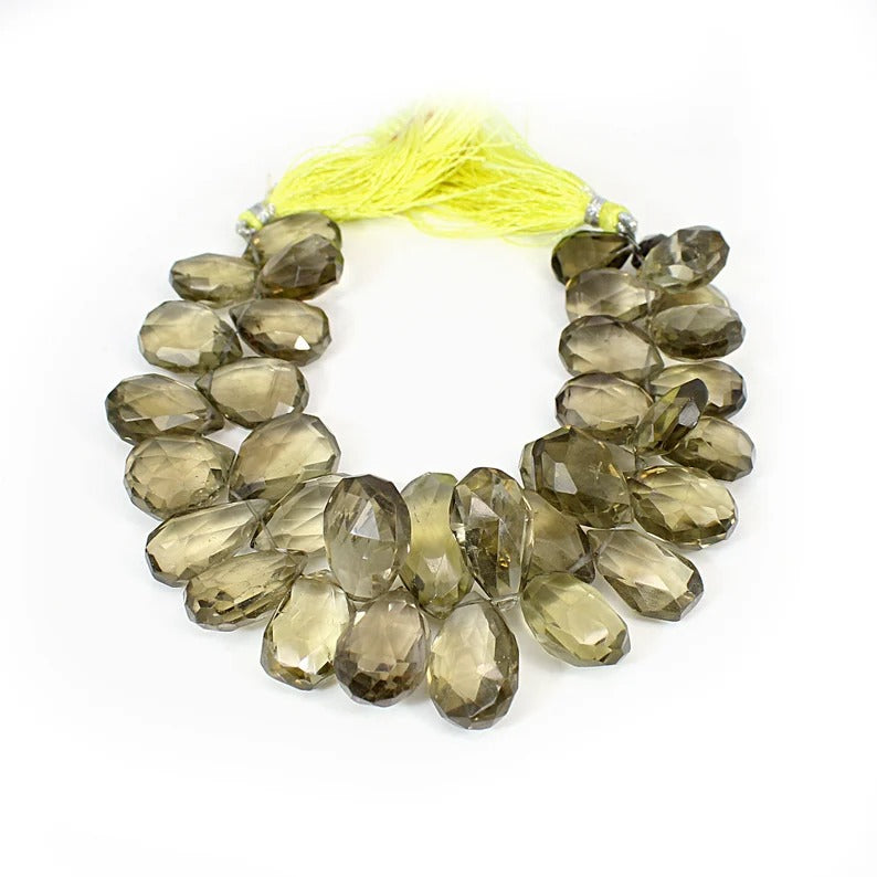 8 INCH Natural Smoky Quartz Bead Strand