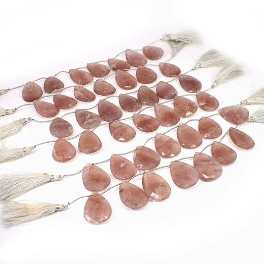 9 INCH Natural Strawberry Quartz Stone Beads Strand