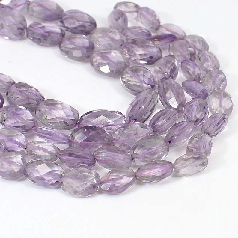 Faceted Tumble Pink Amethyst Beads