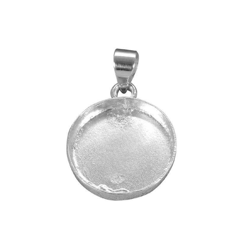 925 sterling silver pendant collet close back bezel cup for pendant 3mm to 25mm round rose cut stone metal casting for pendant setting