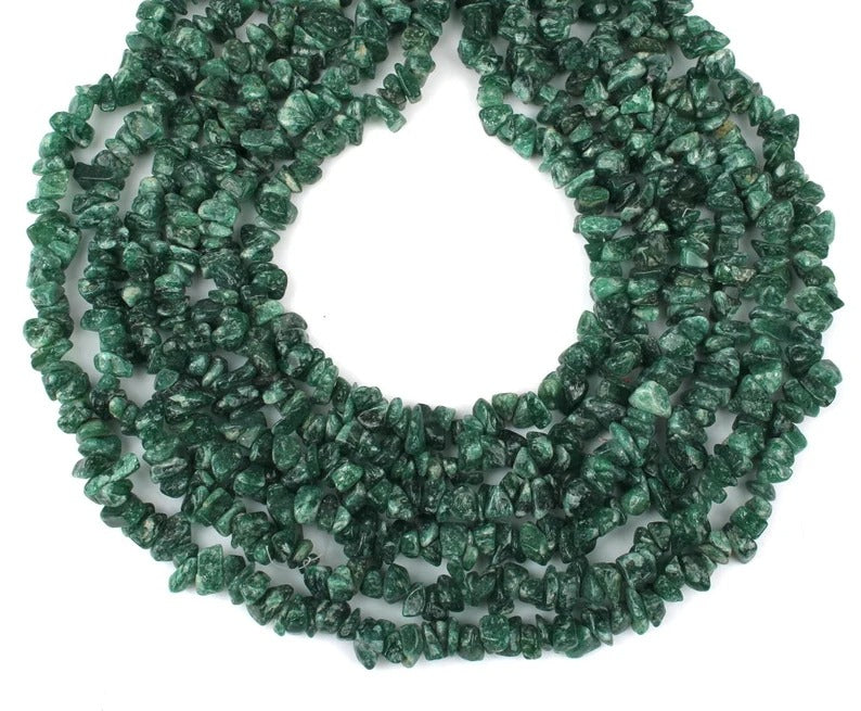 Green Aventurine Strands Beads, 10 x 7 MM Stone Chips, Chips and Nuggets Beads, Green Gemstone for Necklace and Bracelet Making