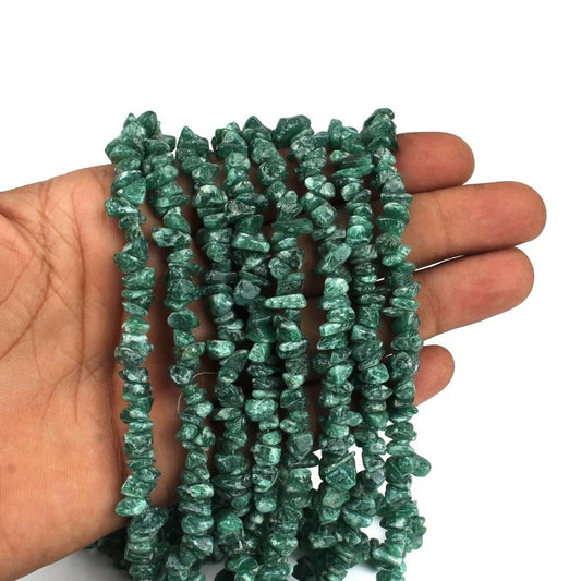 Green Aventurine Strands Beads, 10 x 7 MM Stone Chips, Chips and Nuggets Beads, Green Gemstone for Necklace and Bracelet Making