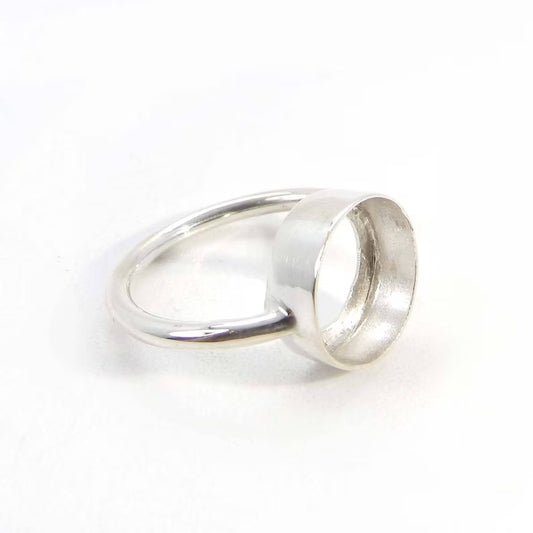 925 Sterling Silver Round 3mm to 25mm Stone Bezel Cup Metal Casting For Ring Colet Setting,Silver Blank Rings,Silver Blank Casting Ring