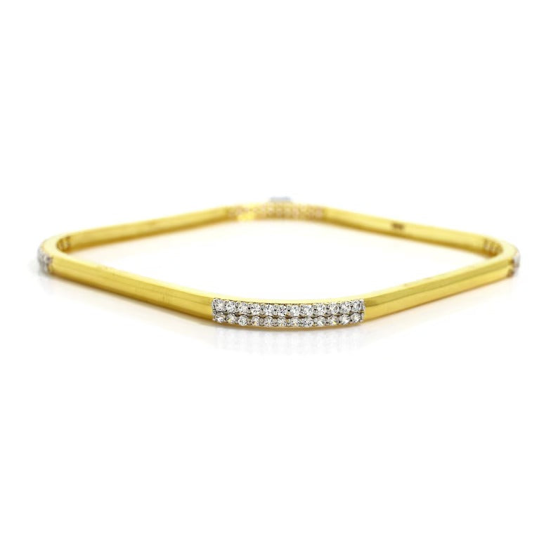 14K Gold & Cubic Zirconia Bangle