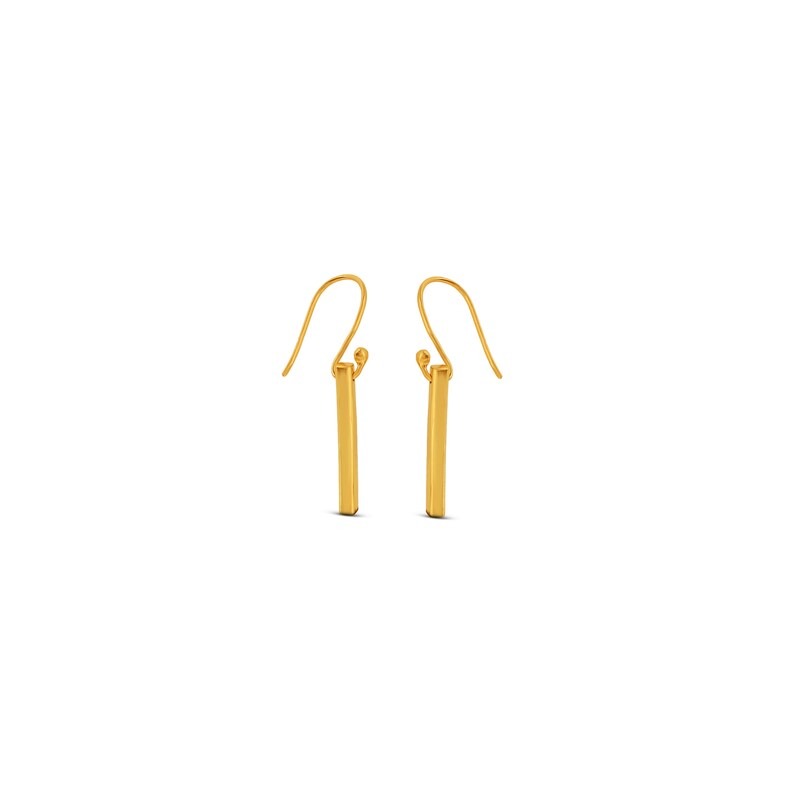 14KT Yellow Gold Simple Bar Earrings