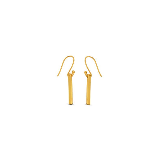 14KT Yellow Gold Simple Bar Earrings