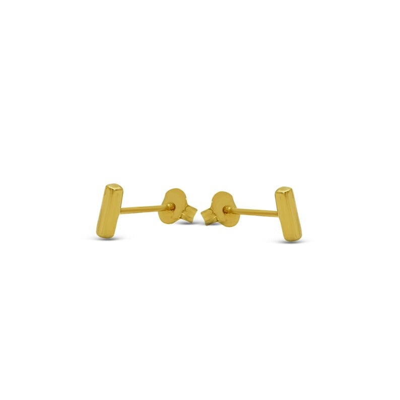 14KT Gold Tiny Line Stud Earrings