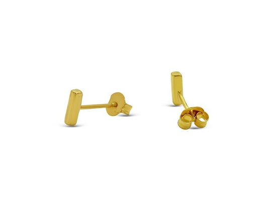 14KT Gold Tiny Line Stud Earrings