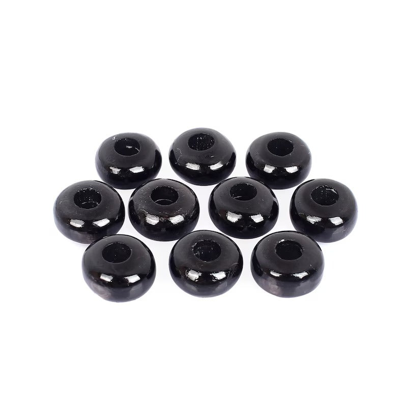 Natural Hypersthene rondelle Smooth 14 x 8 x 5 mm gemstone large hole beads for Jewelry Making/AAA Top Quality Hypersthene Loose Gemstones