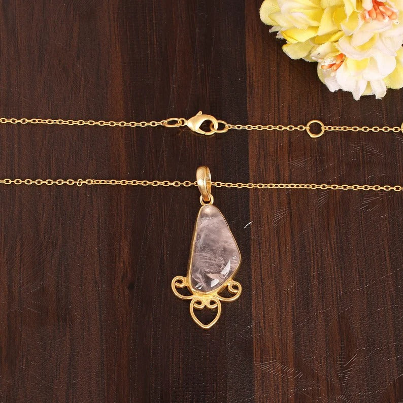 Natural Rose Quartz Necklace