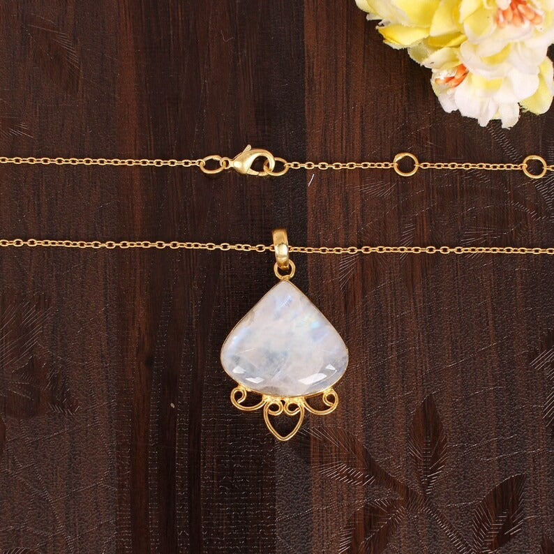 Rainbow Moonstone Necklace