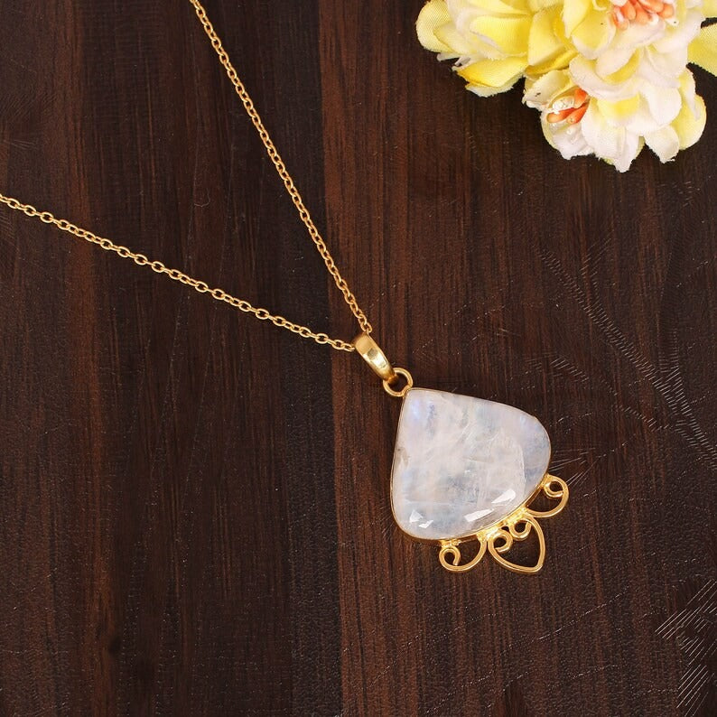 Rainbow Moonstone Necklace