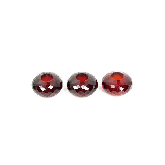 Red Mandarian Garnet 14x8mm Rondelle Faceted Beads 4.5 mm Big Hole Semi Precious Stone Beads For Making Necklace