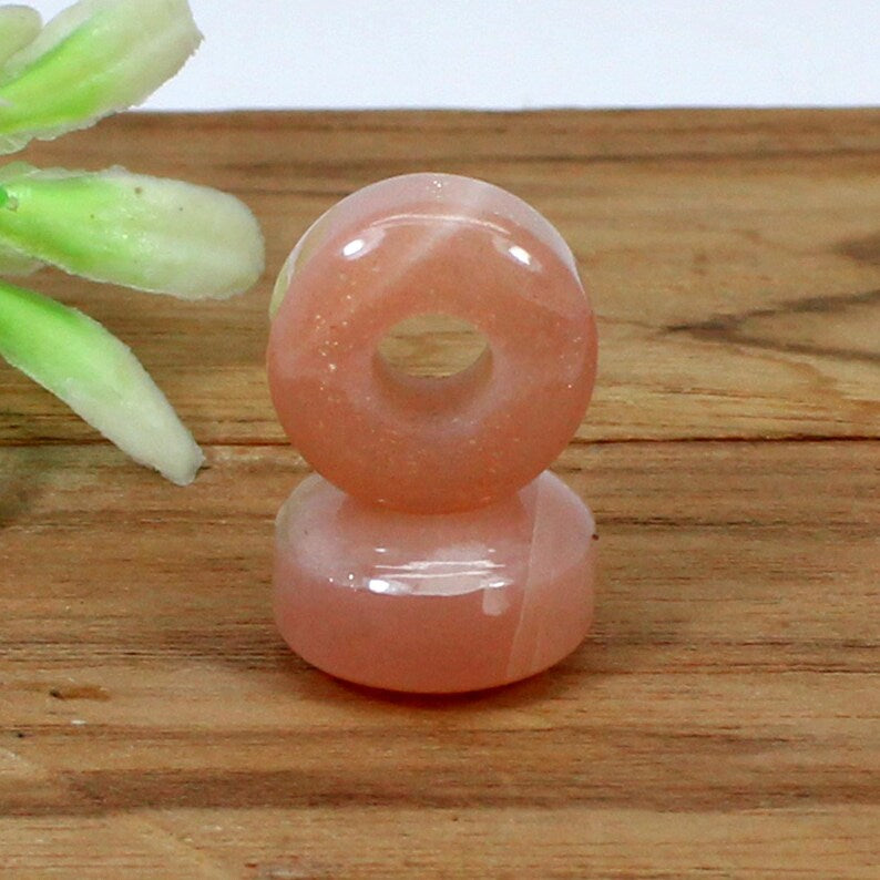 Peach moonstone jasper prehnite hydro rose chalcedony hydrothermal quartz 14 x 8 x 5 mm roundel smooth beads big hole beads for bracelet