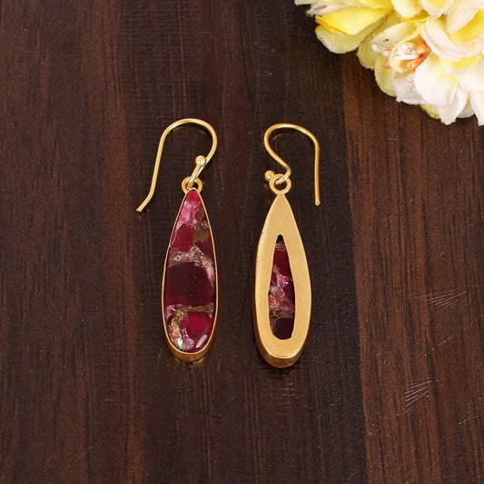 Ruby Copper Gemstone Earrings