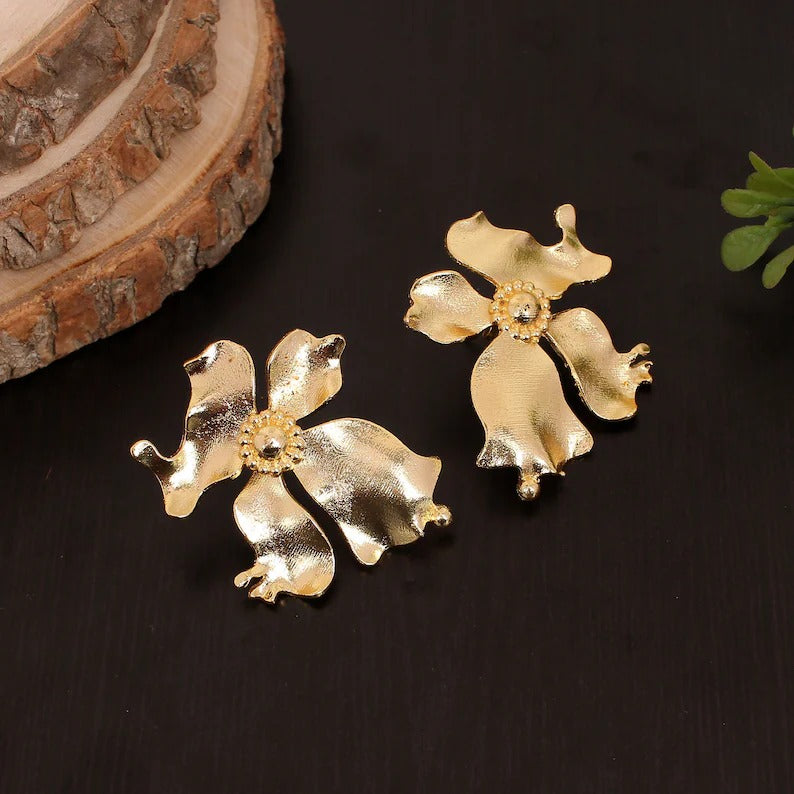 Plain And Dainty Bohemian Brass Earrings