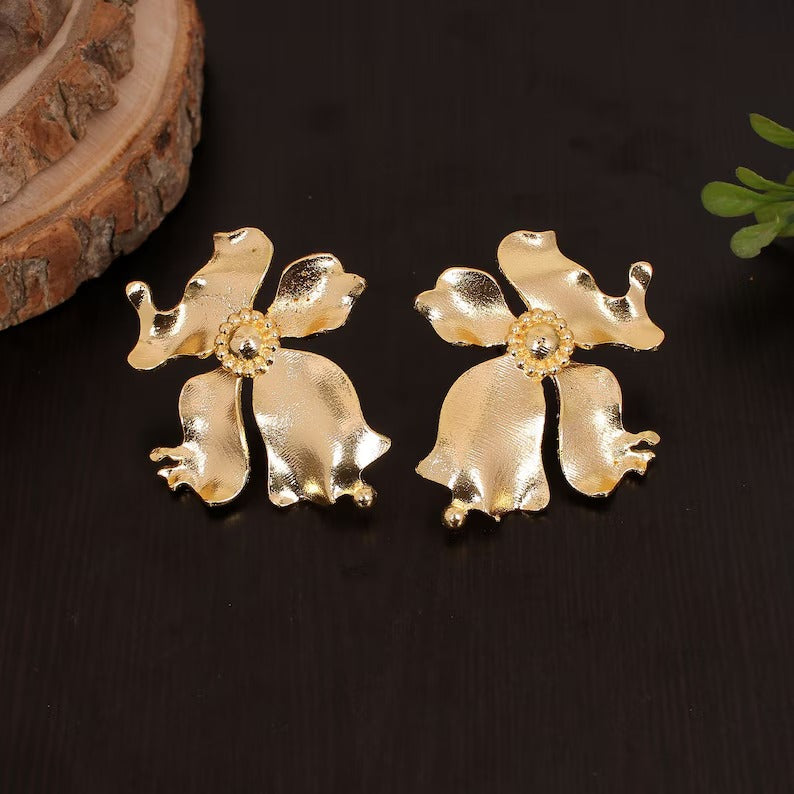 Plain And Dainty Bohemian Brass Earrings