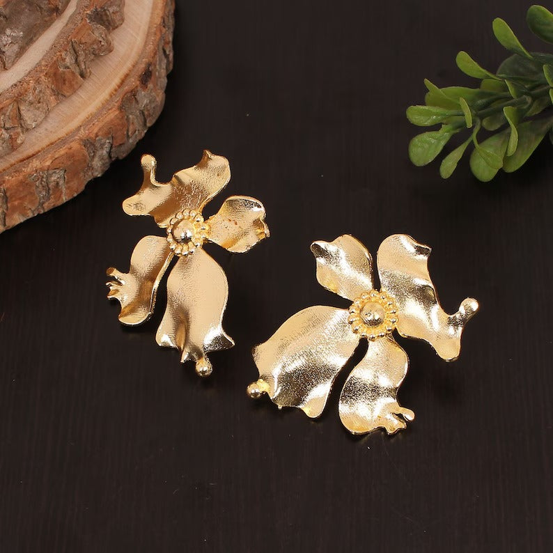 Plain And Dainty Bohemian Brass Earrings