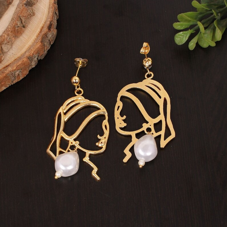 Freshwater Pearl Wedding Bridal Face Earrings