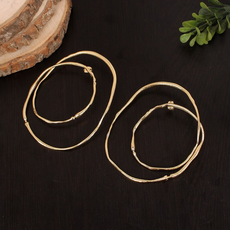 Boho Inspired Brass Earrings