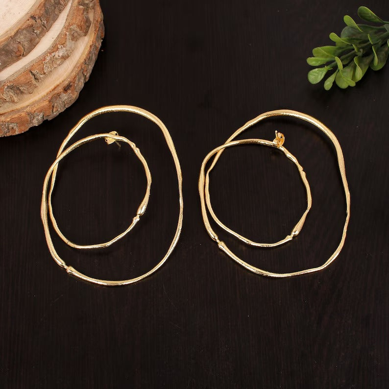 Boho Inspired Brass Earrings