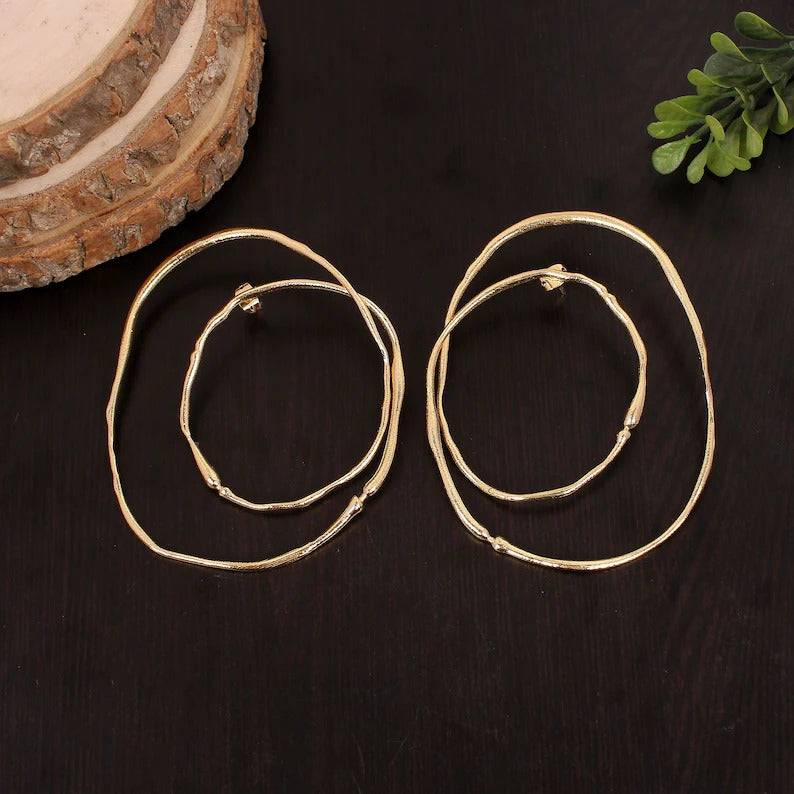 Boho Inspired Brass Earrings