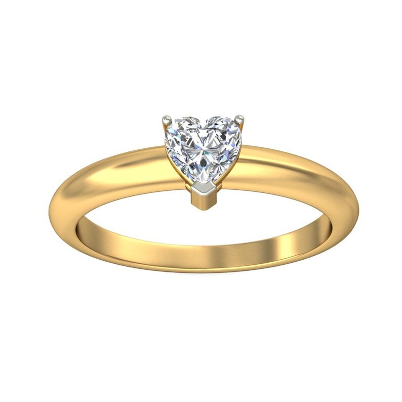 14K Solid Gold Moissanite Gemstone Stackable Solitaire Ring