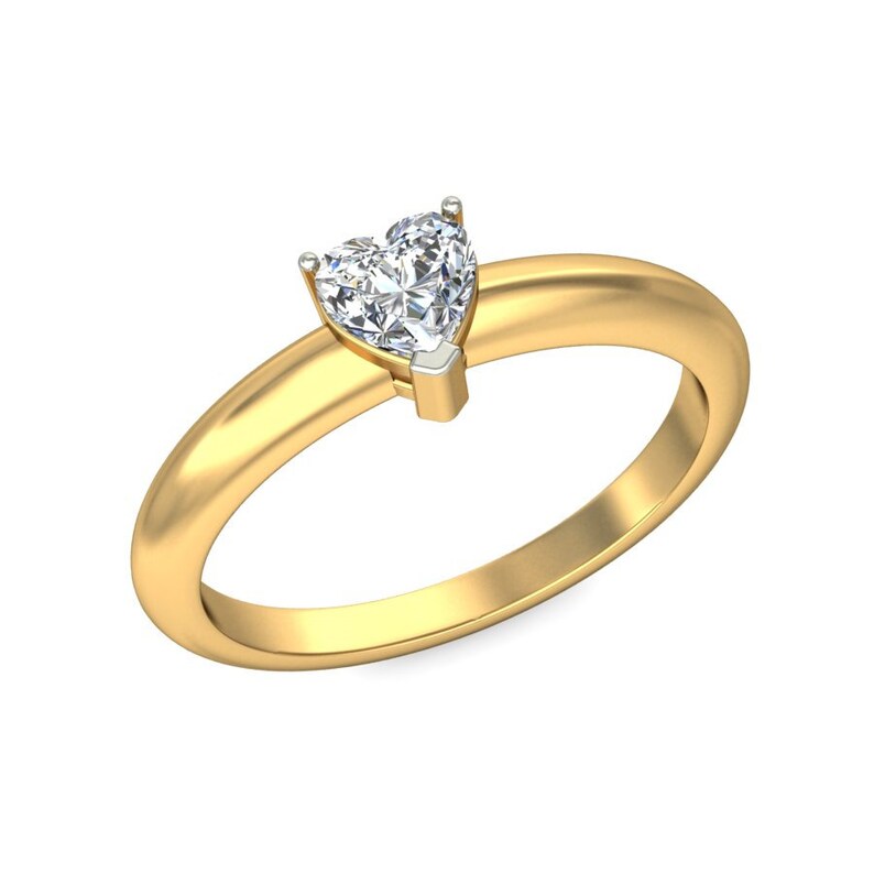 14K Solid Gold Moissanite Gemstone Stackable Solitaire Ring