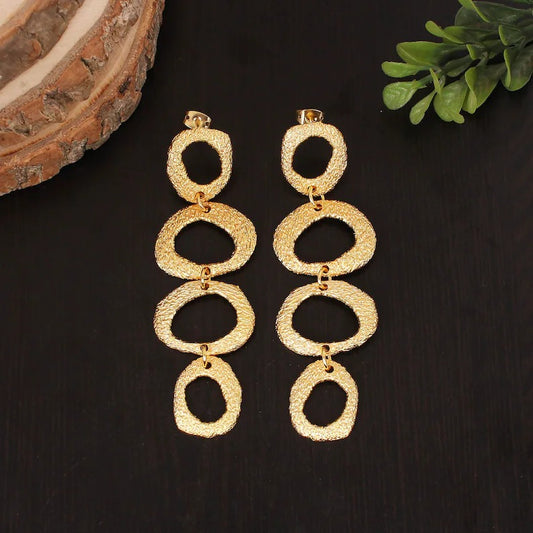 Yellow Gold Plated Plain Brass Earrings