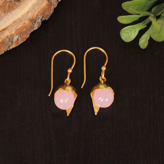 Rose Chalcedony Dangle Earrings