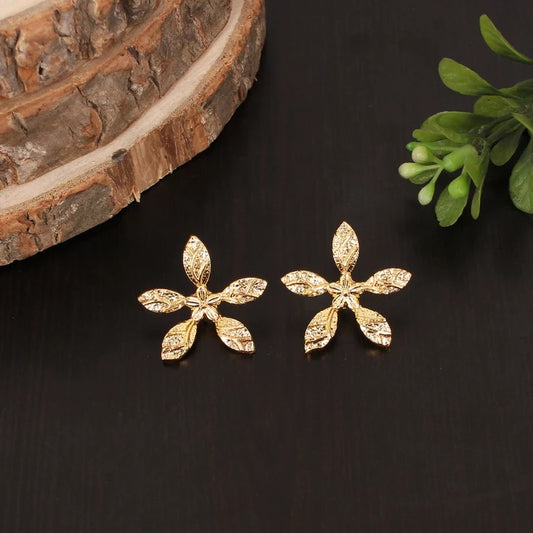 Dainty Flower Stud Brass Earrings