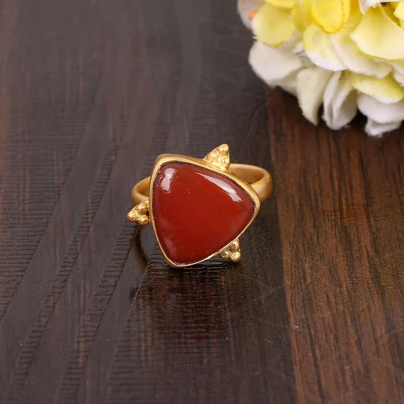 Natural Red Sardonyx Ring