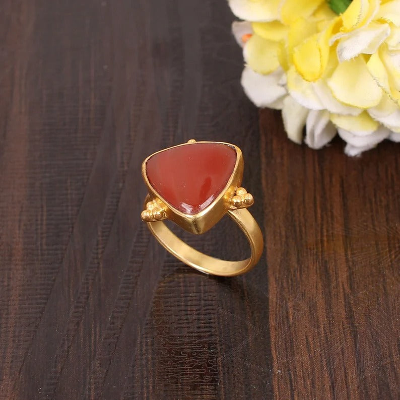 Natural Red Sardonyx Ring